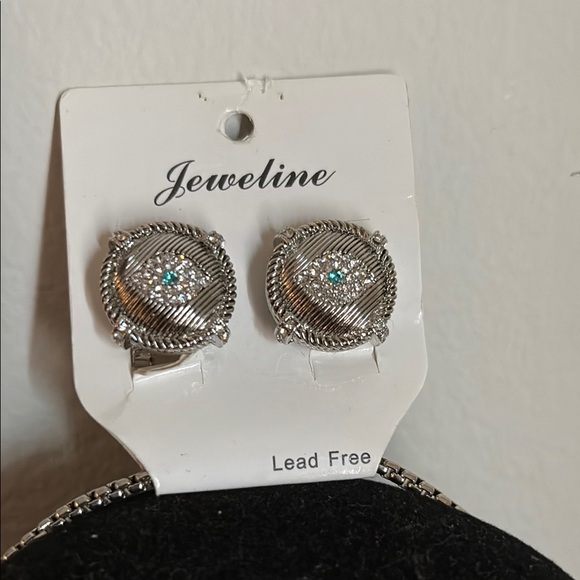 Silver Necklace with Crystal Accents and Delicate Chain - Picture 6 of 17